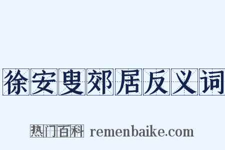 徐安叟郊居反义词是什么意思的图片